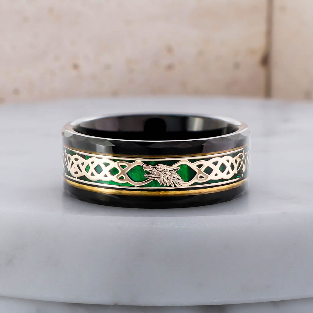 Fenrir's Emerald Ring - Tungsten Carbide