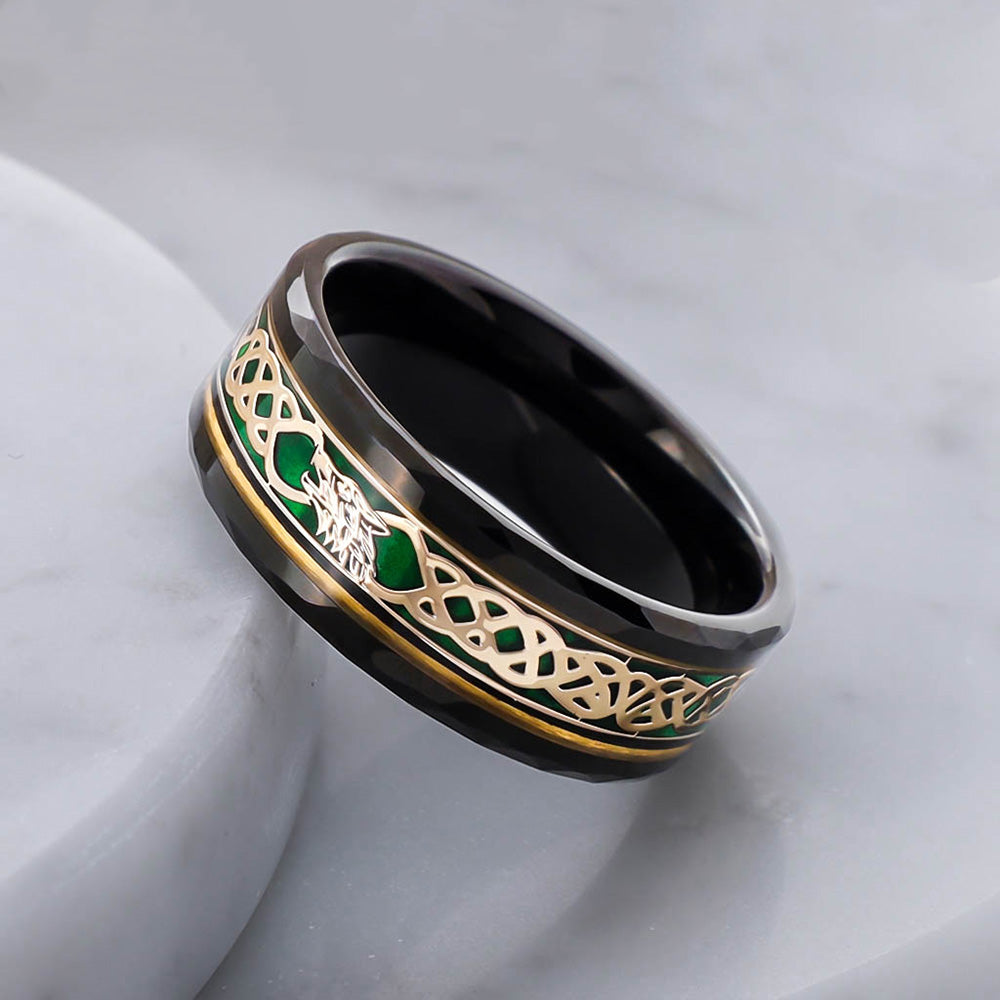 Fenrir's Emerald Ring - Tungsten Carbide