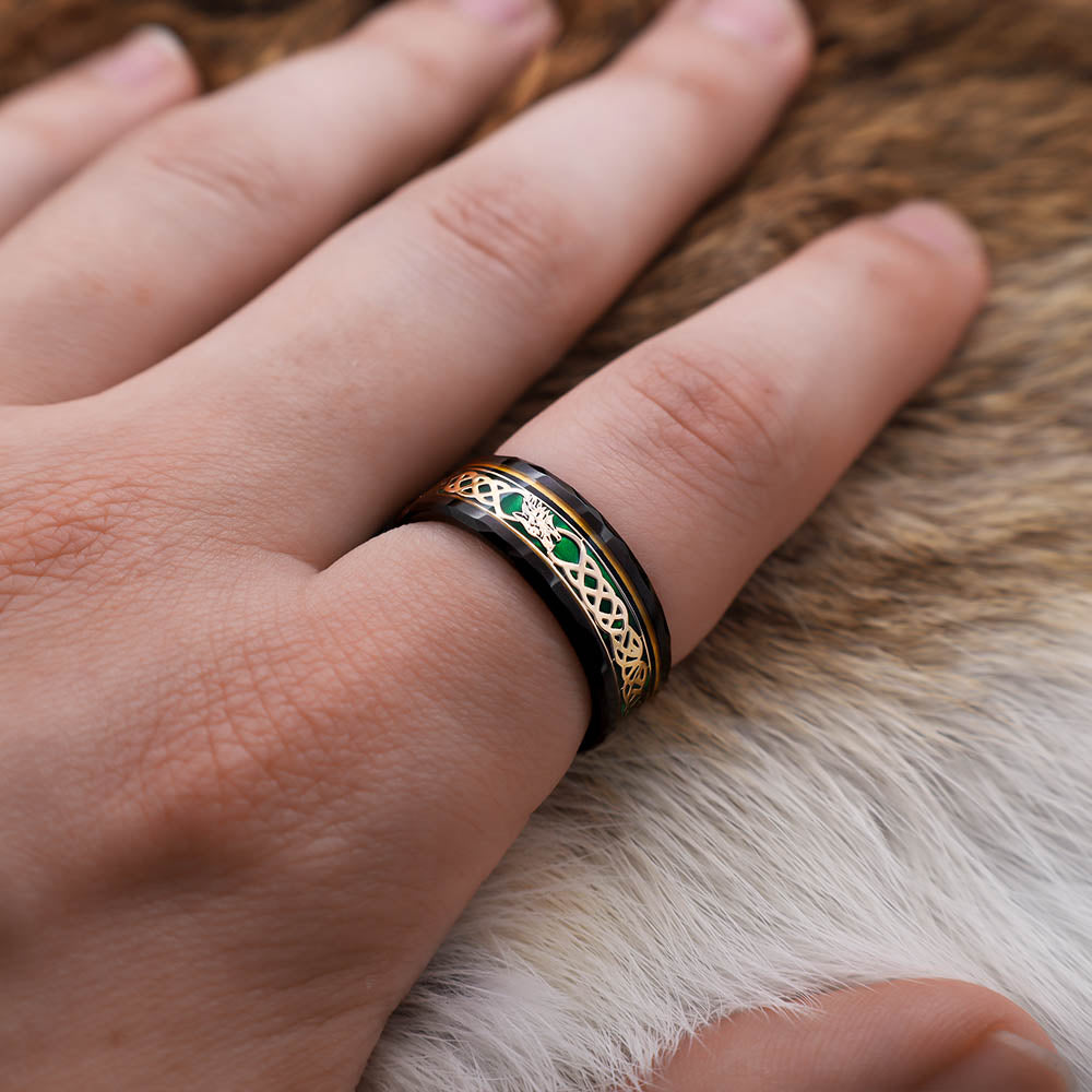 Fenrir's Emerald Ring - Tungsten Carbide