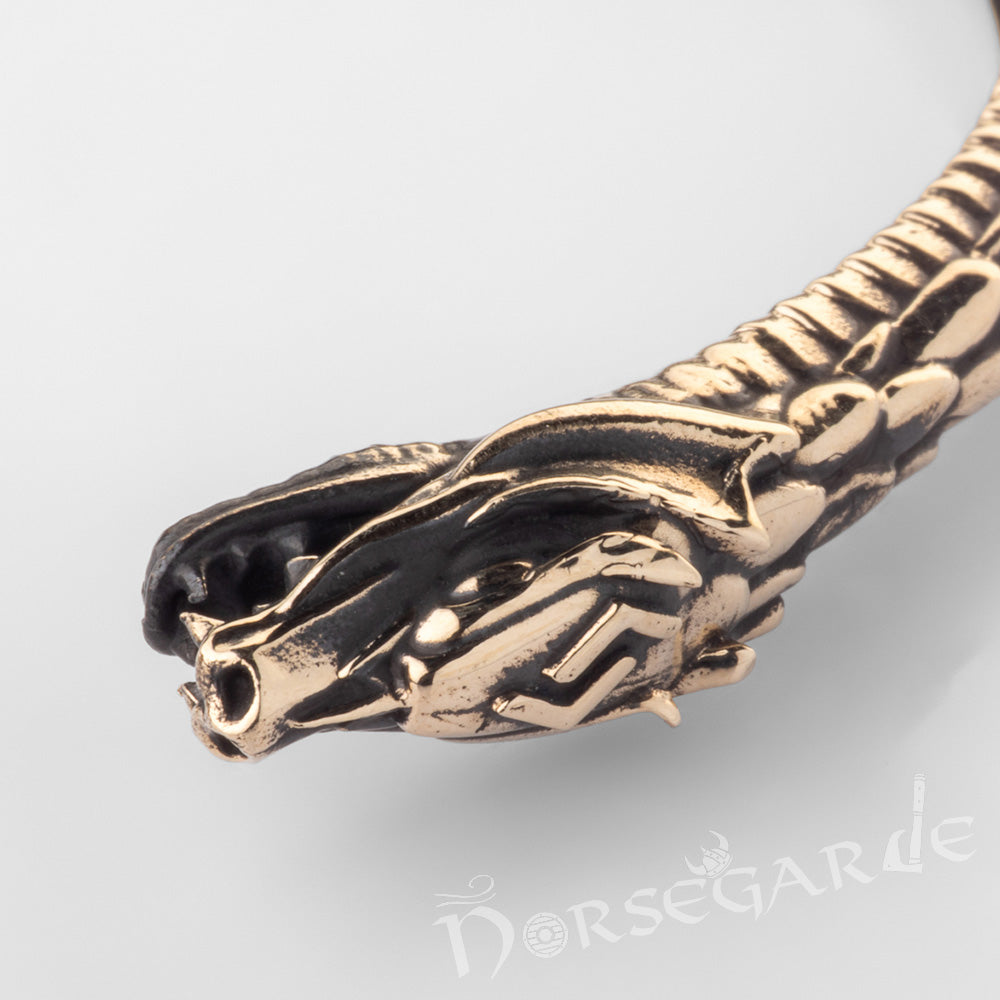 Handcrafted Saga of Ragnarok Bracelet - Brass