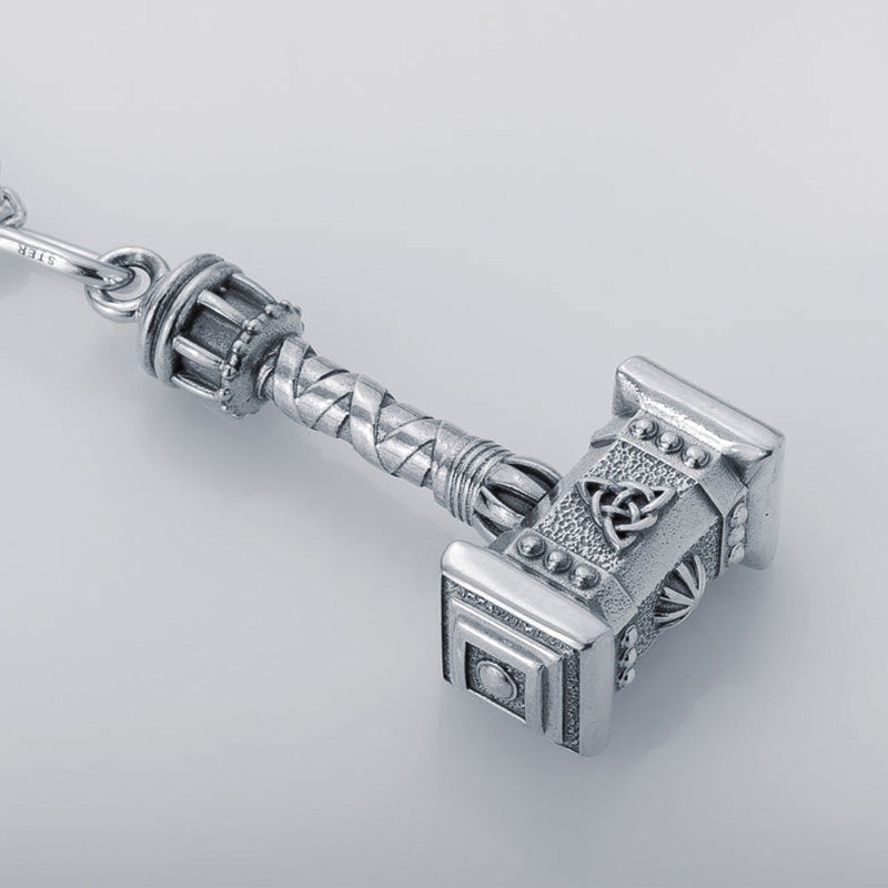 Handcrafted Thor's Battle Hammer Pendant - Sterling Silver