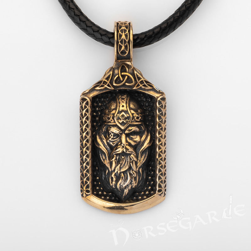 Handcrafted One-Eyed Odin Pendant - Brass