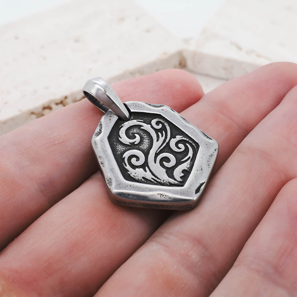 Flames of Hel Pendant - Stainless Steel