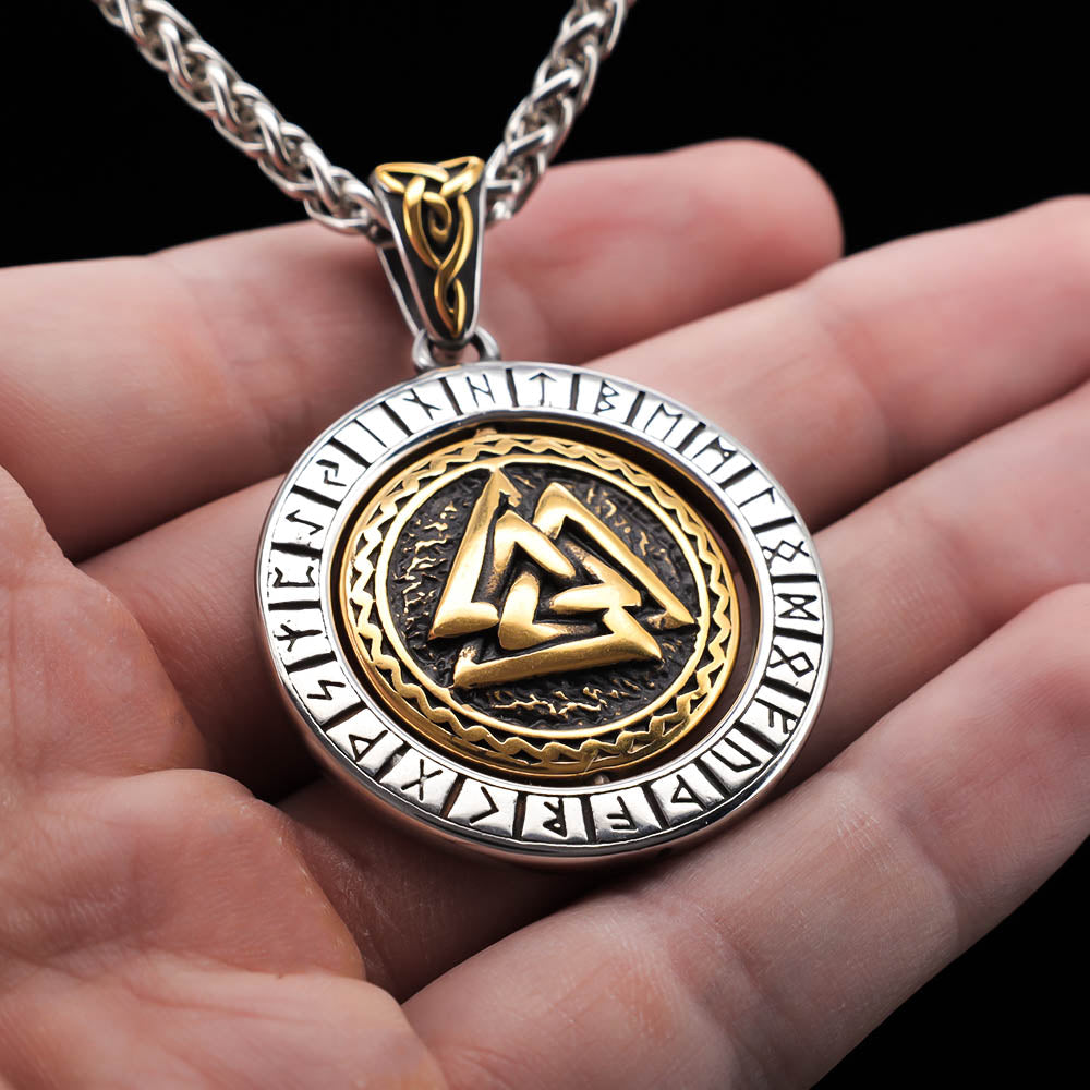 Odin's Wisdom Rotating Medallion - Stainless Steel