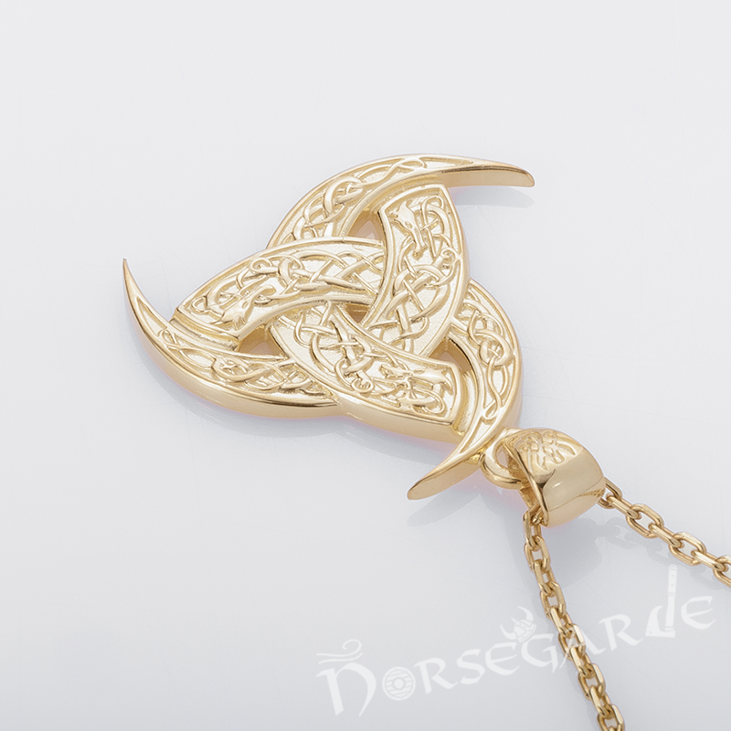 Handcrafted Horn Triskelion Pendant - Gold