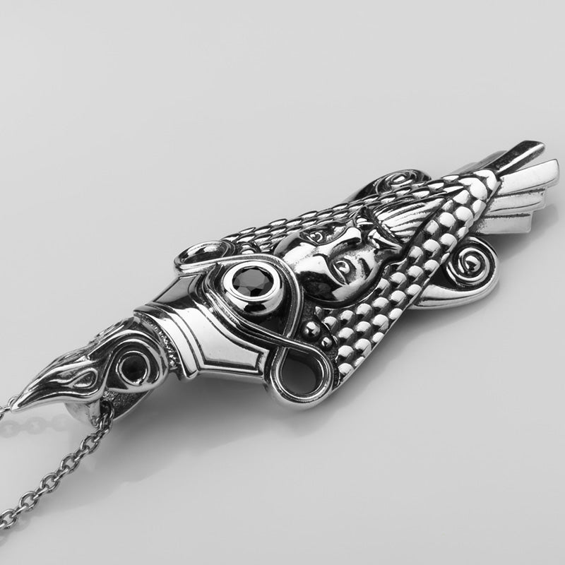 Handcrafted Raven's Wisdom Pendant - Sterling Silver