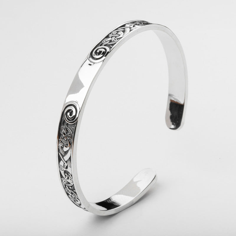 Handcrafted Mammen Art Arm Ring - Sterling Silver
