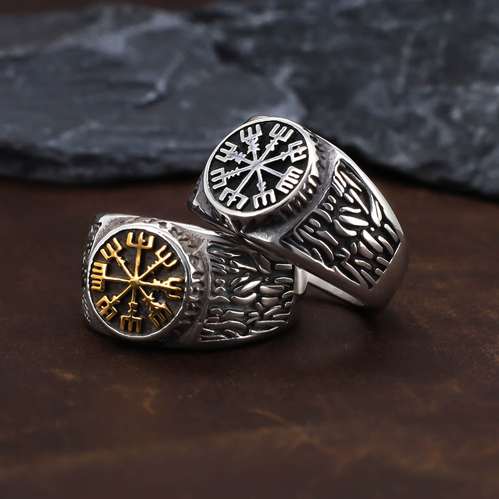 Vegvisir Runed Ring - Stainless Steel