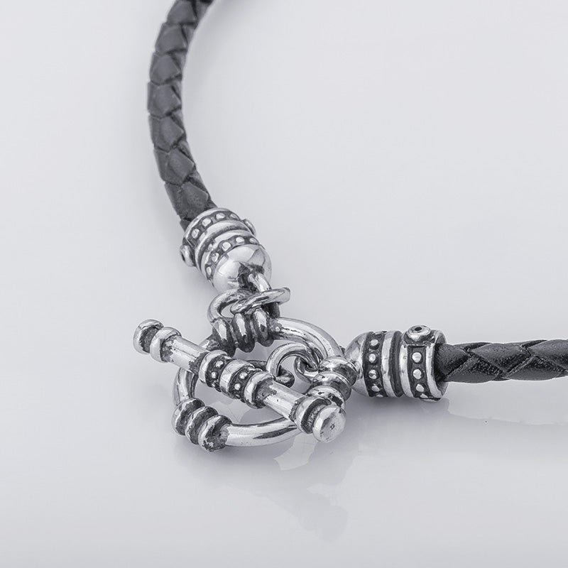 Handcrafted Nordic Treasures Leather Necklace - Sterling Silver