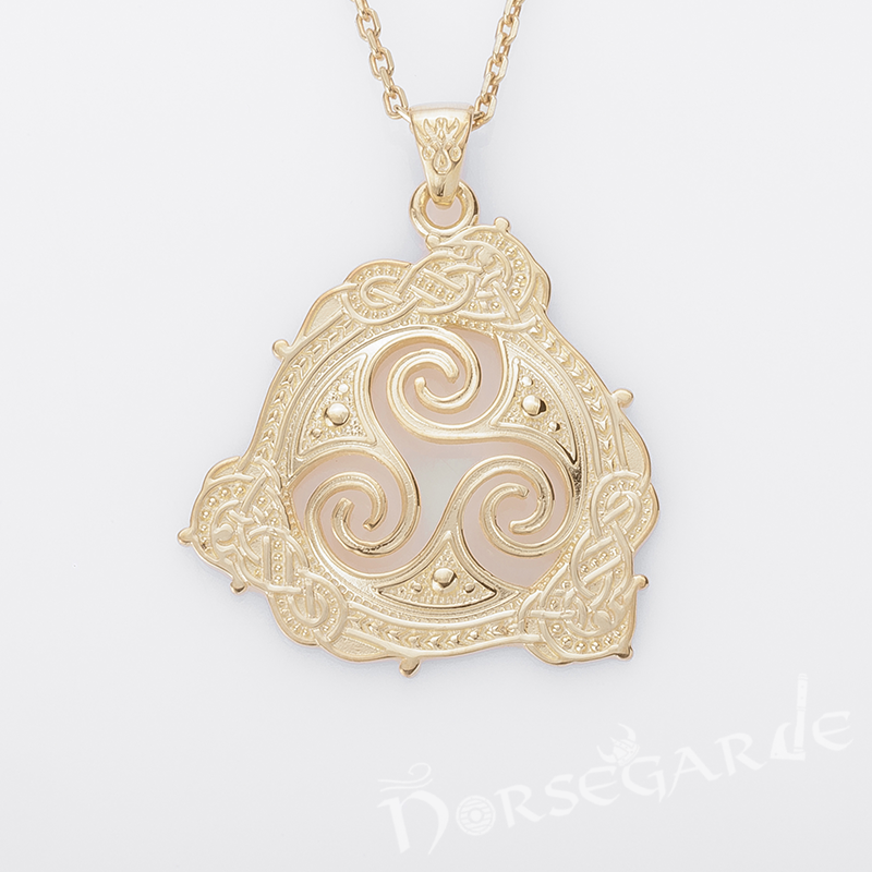Handcrafted Celtic Triskelion Pendant - Gold