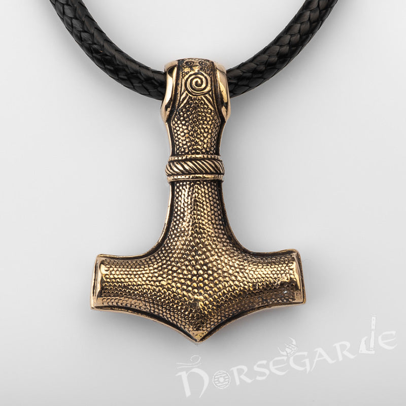 Handcrafted Mammen Engraved Small Mjölnir - Brass