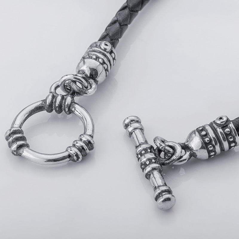Handcrafted Nordic Treasures Leather Necklace - Sterling Silver