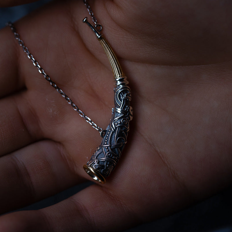 Handcrafted Horn of the Watchman Necklace - Sterling Silver