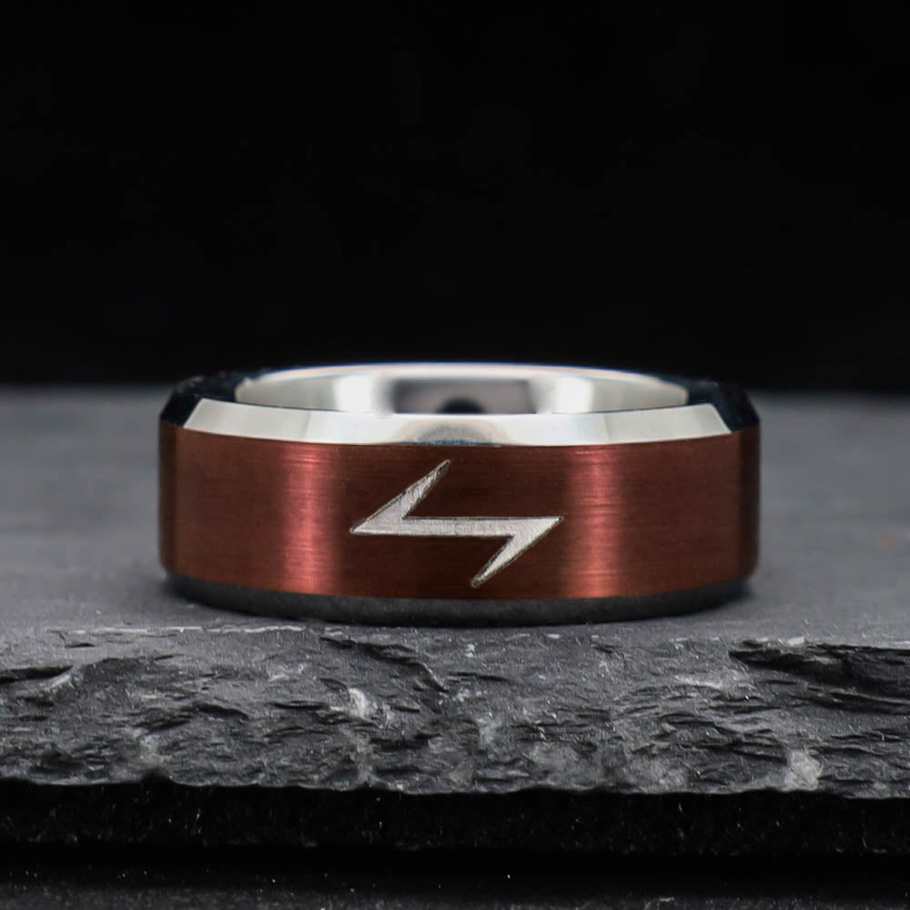 Battle Scar Eihwaz Ring - Tungsten Carbide