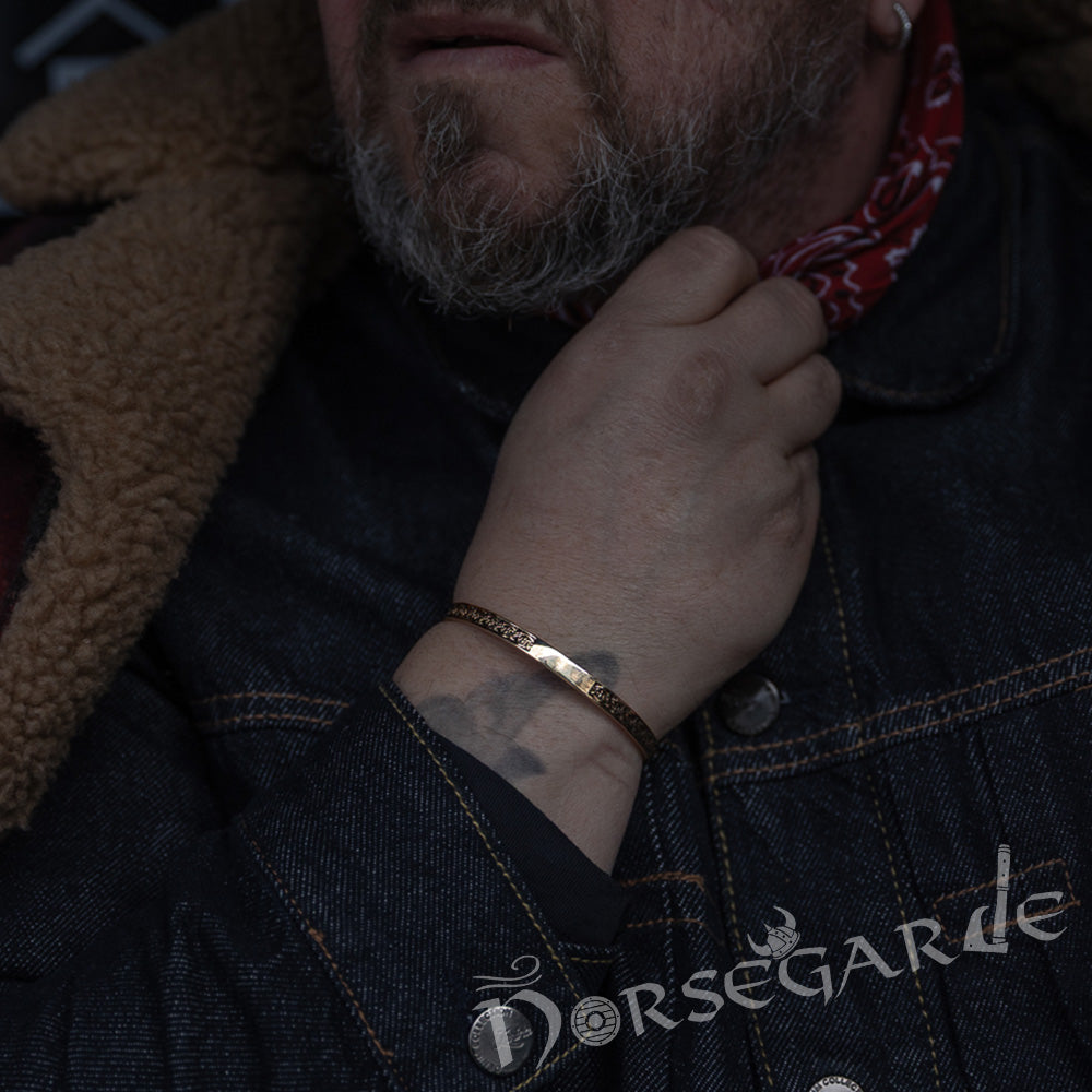Handcrafted Norse Serpent Arm Ring - Brass