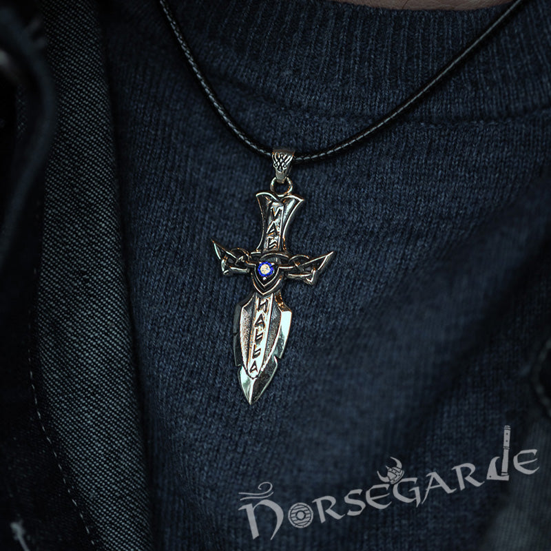 Handcrafted Valhalla Dagger Pendant - Brass