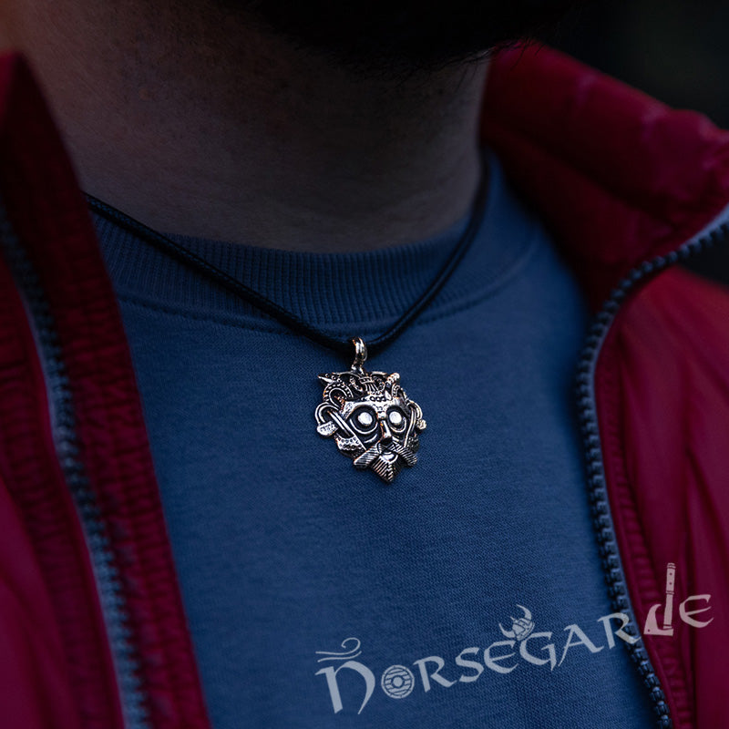 Handcrafted Loki's Mask Amulet - Brass