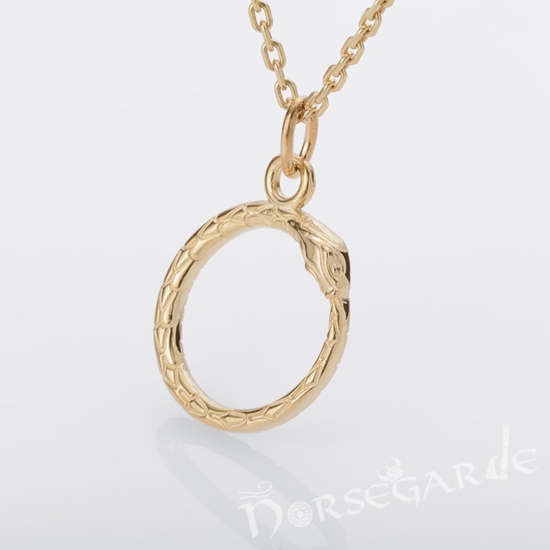 Handcrafted Miniature Serpent Pendant - Gold