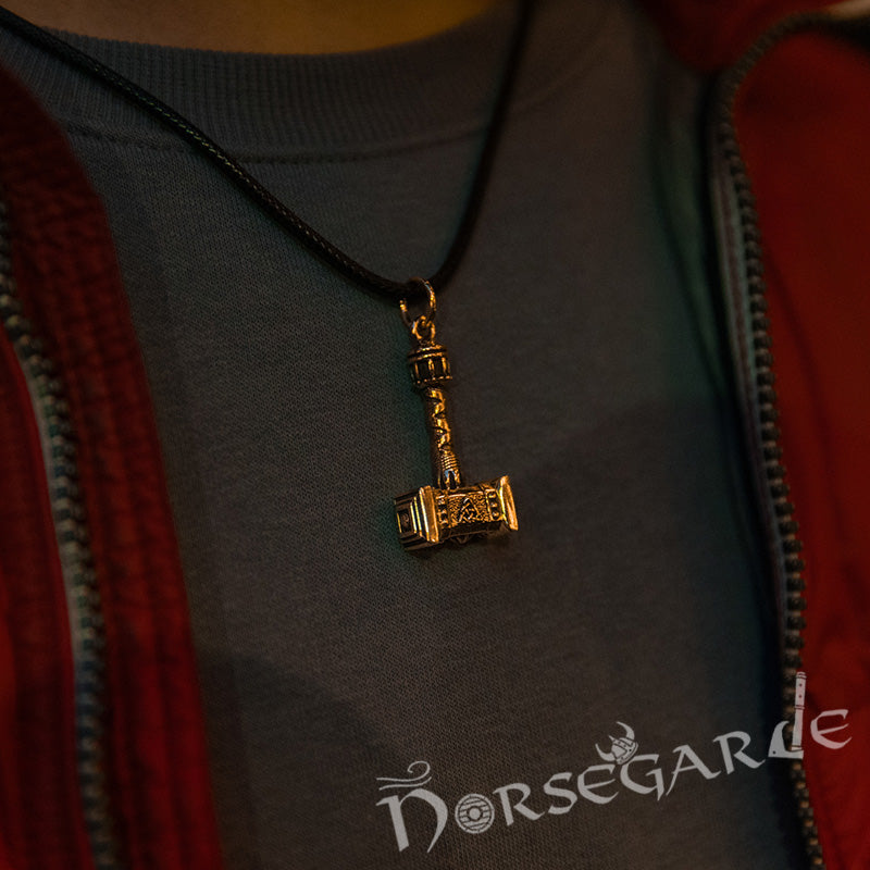 Handcrafted Thor's Battle Hammer Pendant - Brass