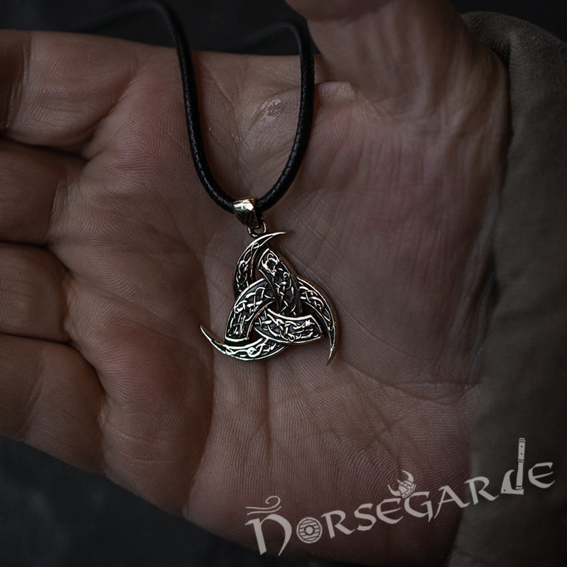 Handcrafted Horn Triskelion Pendant - Brass