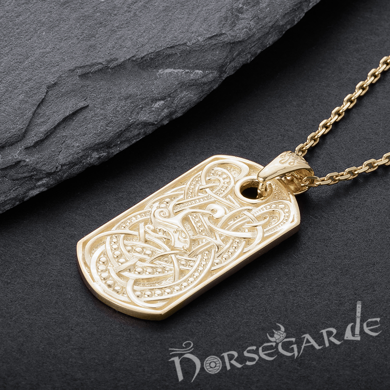 Handcrafted Urnes Ornament Pendant - Gold