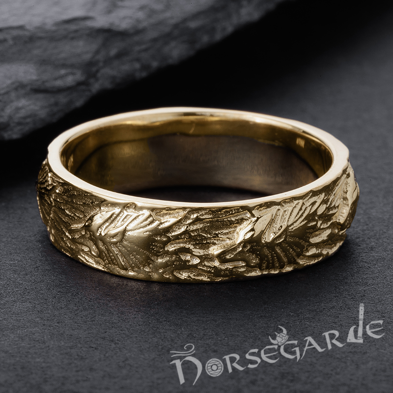 Handcrafted Wolf Ornament Band - Gold