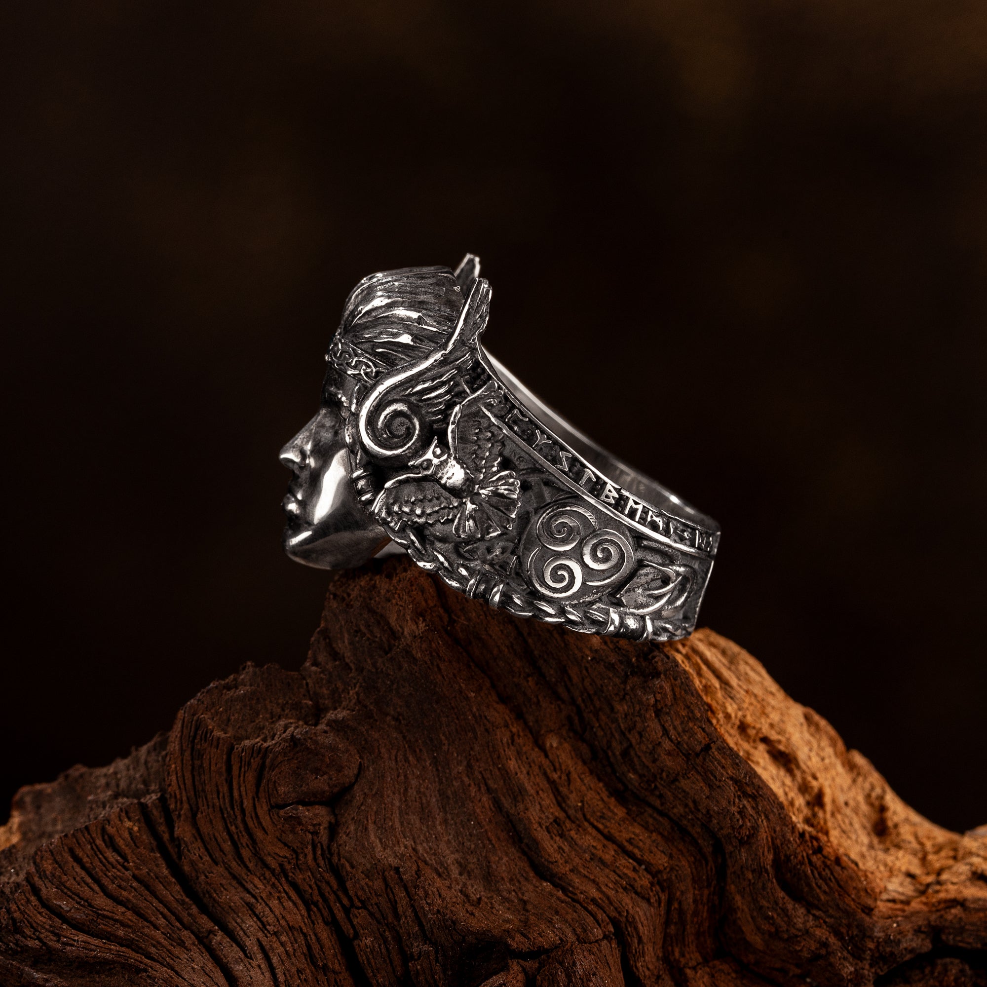 Handcrafted Queen Frigg Ring - Sterling Silver