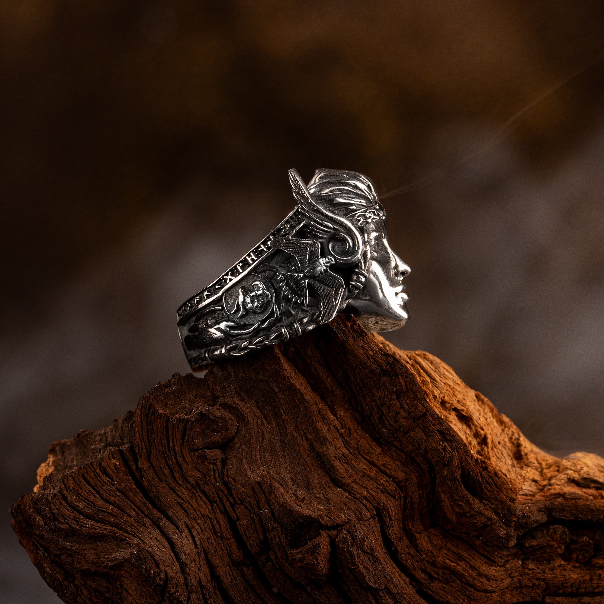 Handcrafted Queen Frigg Ring - Sterling Silver