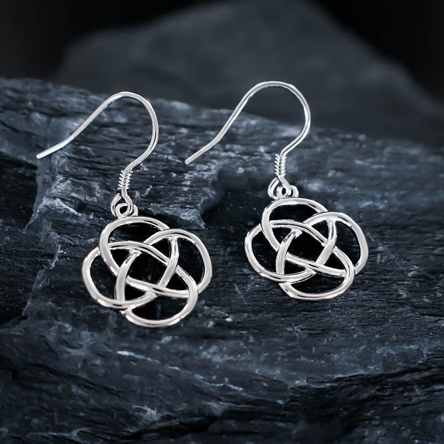 Infinity Celtic Knot Drop Earrings - Sterling Silver