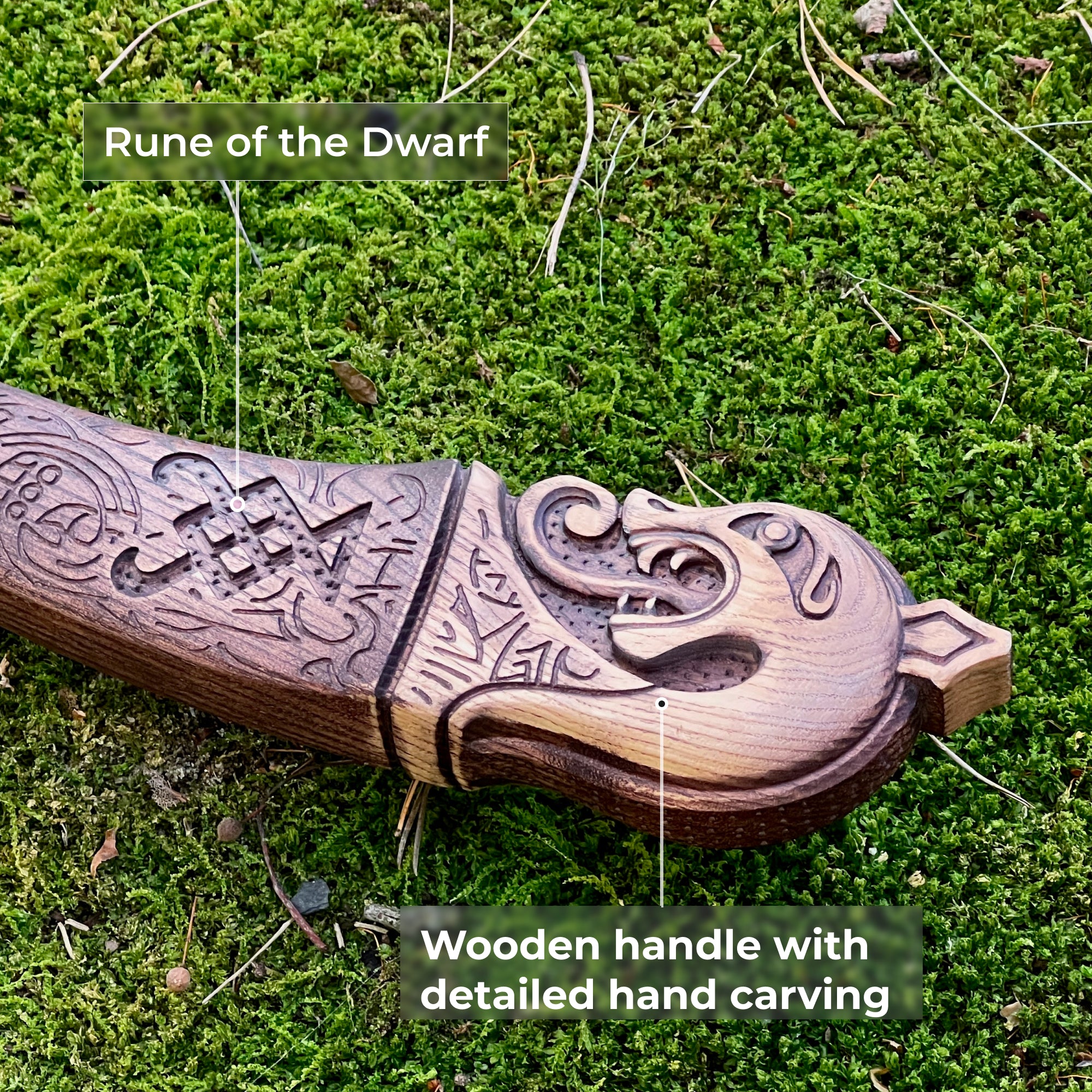 Handforged Leviathan Decorated Replica Axe - Blue & Gold