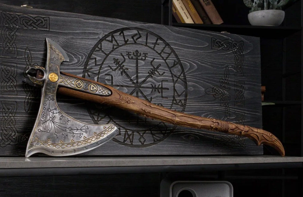 Handforged Leviathan Spiked Replica Axe - Ancient Glow