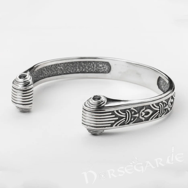 Handcrafted Valhalla Warrior Torc Bracelet - Sterling Silver