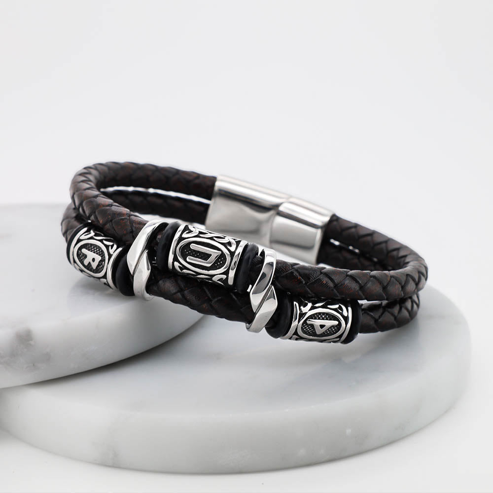 Thunderer's Oath Leather Bracelet