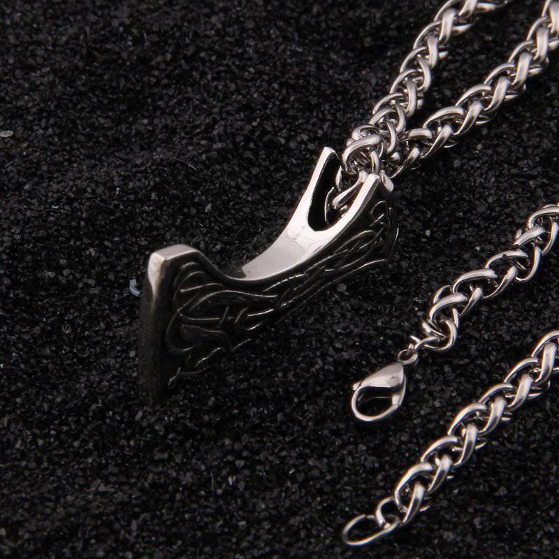 Celtic Axe Pendant Men Necklace - Sterling Silver