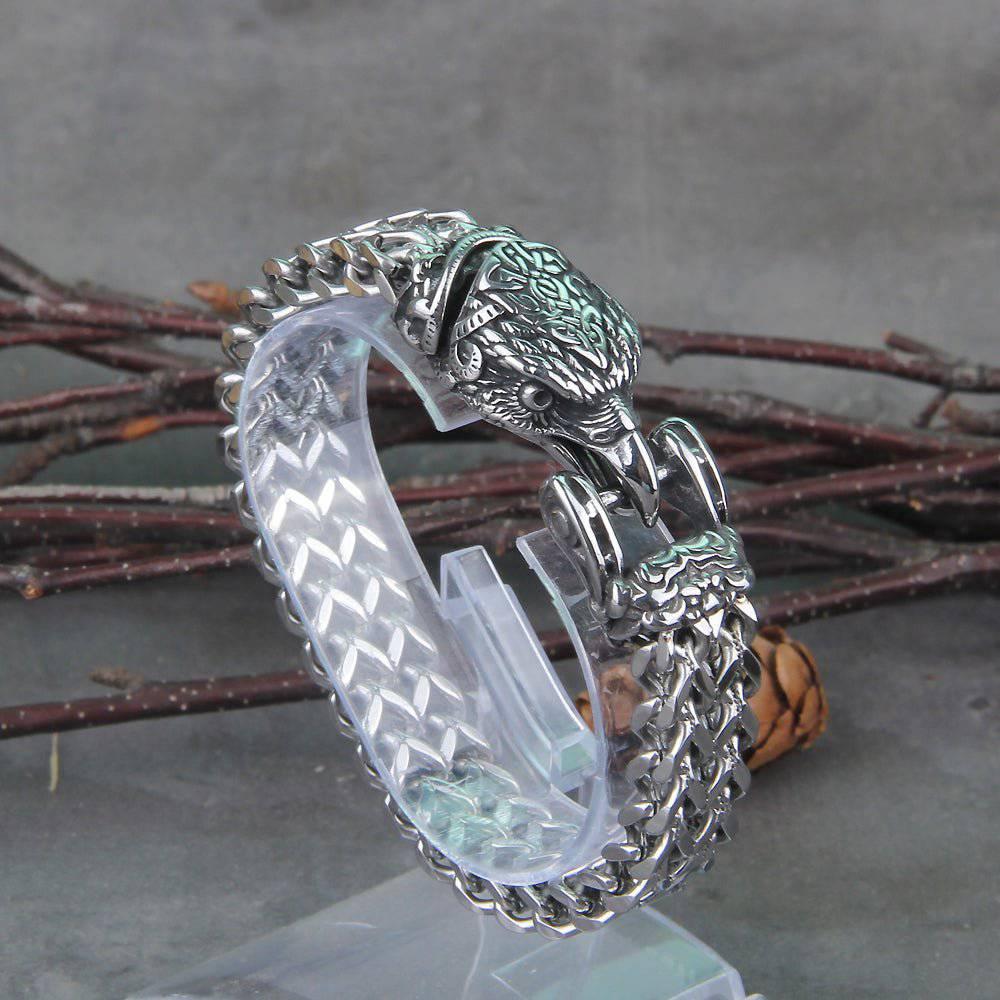Celtic Eagle's Bite Heavy Chain Bracelet - Stainless Steel - Norsegarde