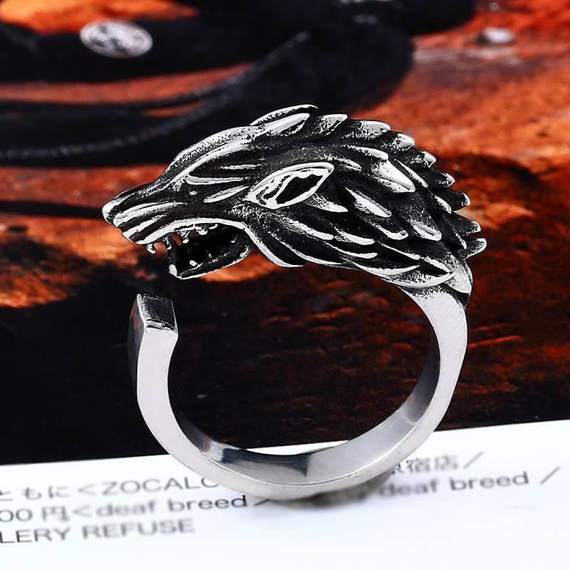 Fenrir Wolf Ring - Stainless Steel - Norsegarde
