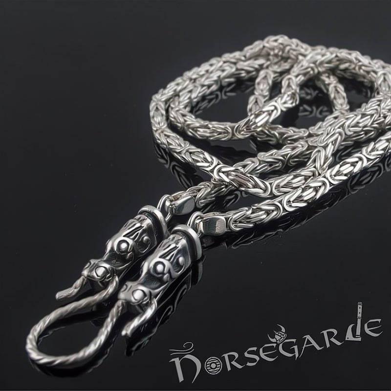 Handcrafted Byzantine Chain with Wolves - Sterling Silver - Norsegarde