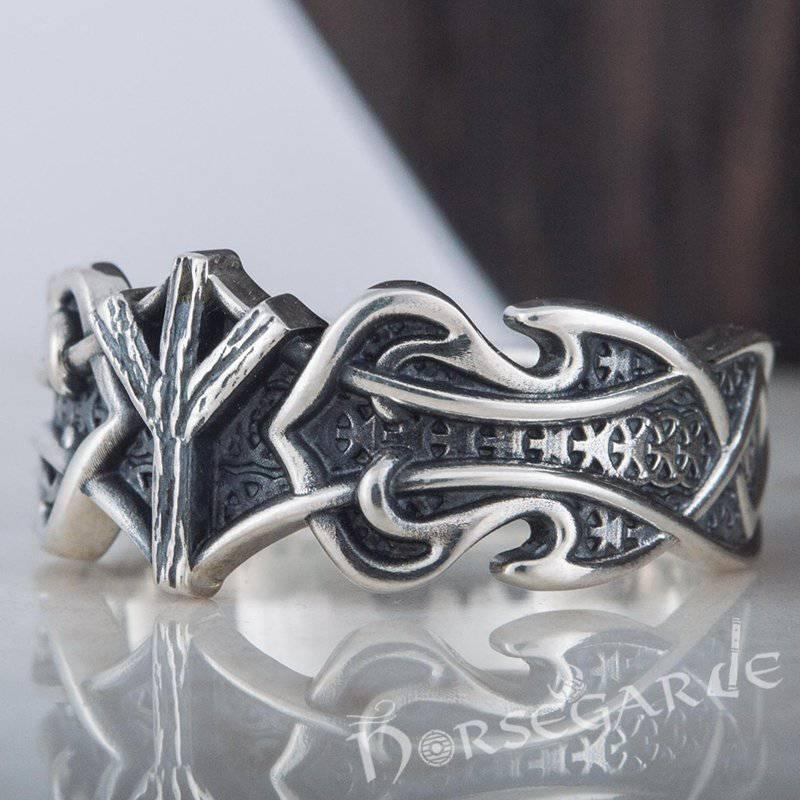 Handcrafted Celt Ornament Algiz Band - Sterling Silver - Norsegarde