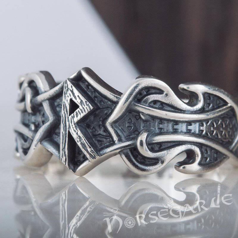 Handcrafted Celt Ornament Raido Band - Sterling Silver - Norsegarde