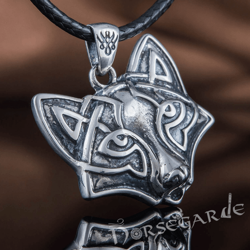 Handcrafted Celtic Fox Pendant - Sterling Silver - Norsegarde
