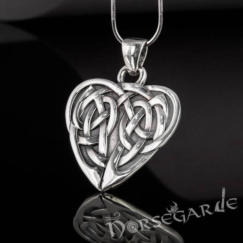 Handcrafted Celtic Heart Knot Pendant - Sterling Silver - Norsegarde