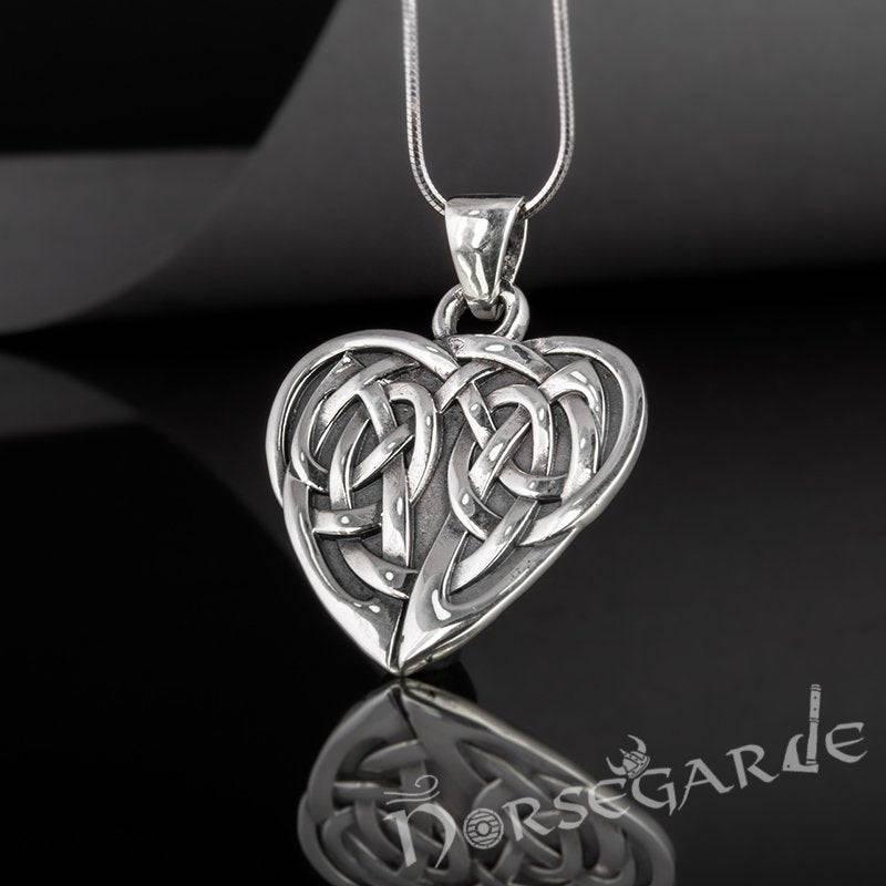 Handcrafted Celtic Heart Knot Pendant - Sterling Silver - Norsegarde