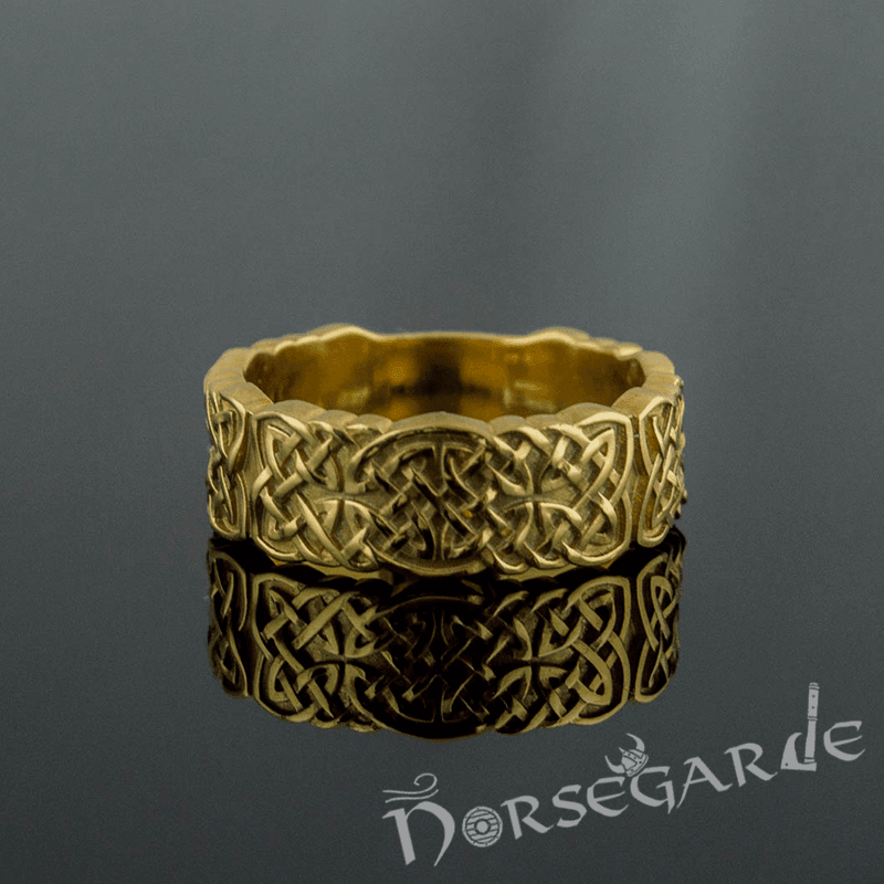 Viking Gold Rings Handcrafted Celtic Knot Band - Viking Gold Ring