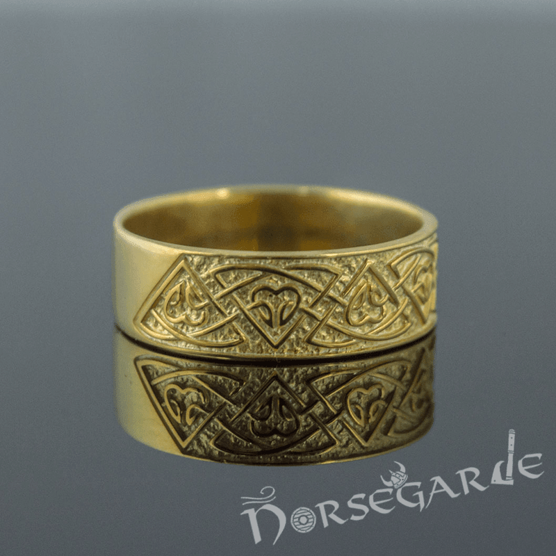 Handcrafted Celtic Ornamental Band - Gold - Norsegarde