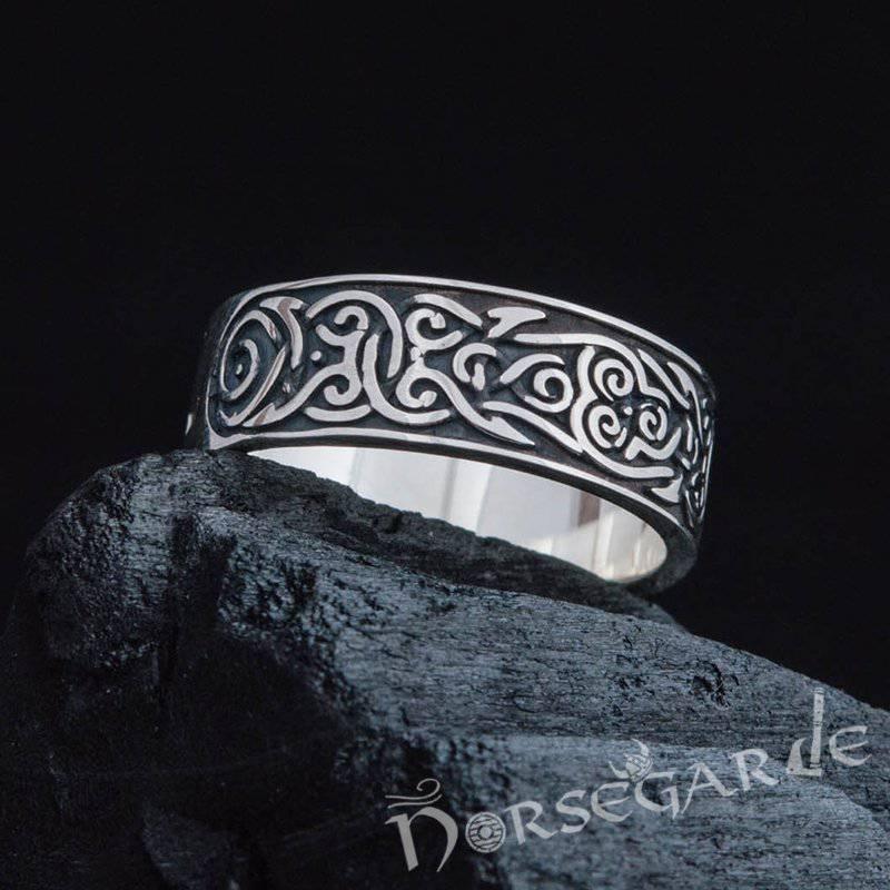 Handcrafted Celtic Ornamental Band - Sterling Silver - Norsegarde