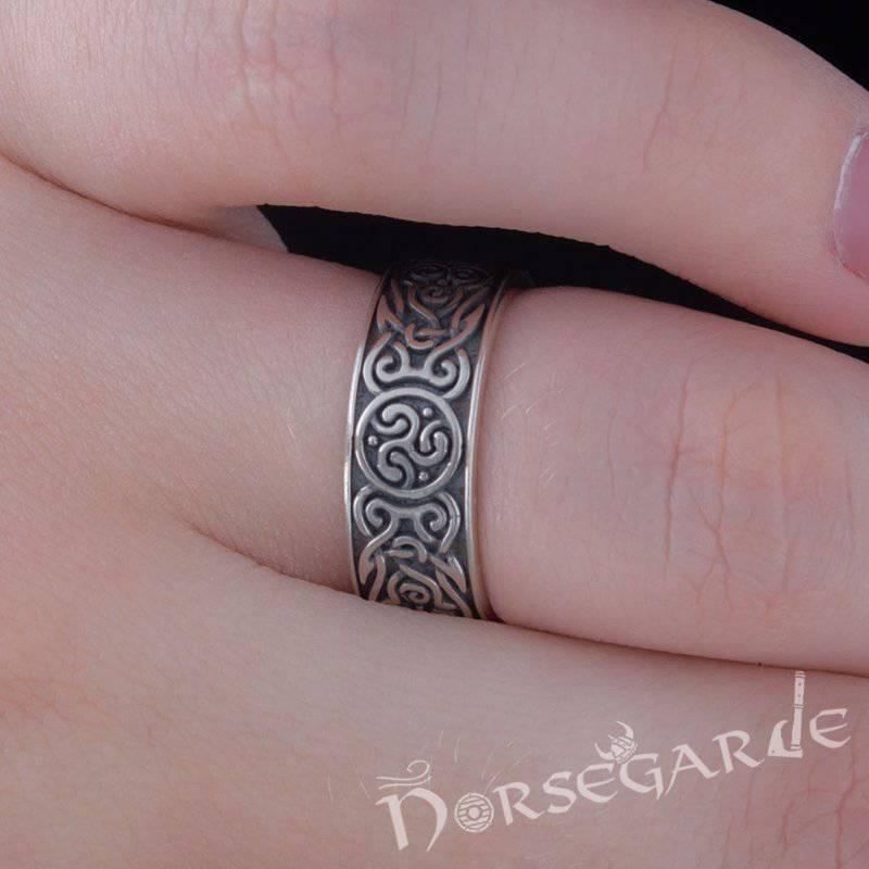Handcrafted Celtic Ornamental Band - Sterling Silver - Norsegarde