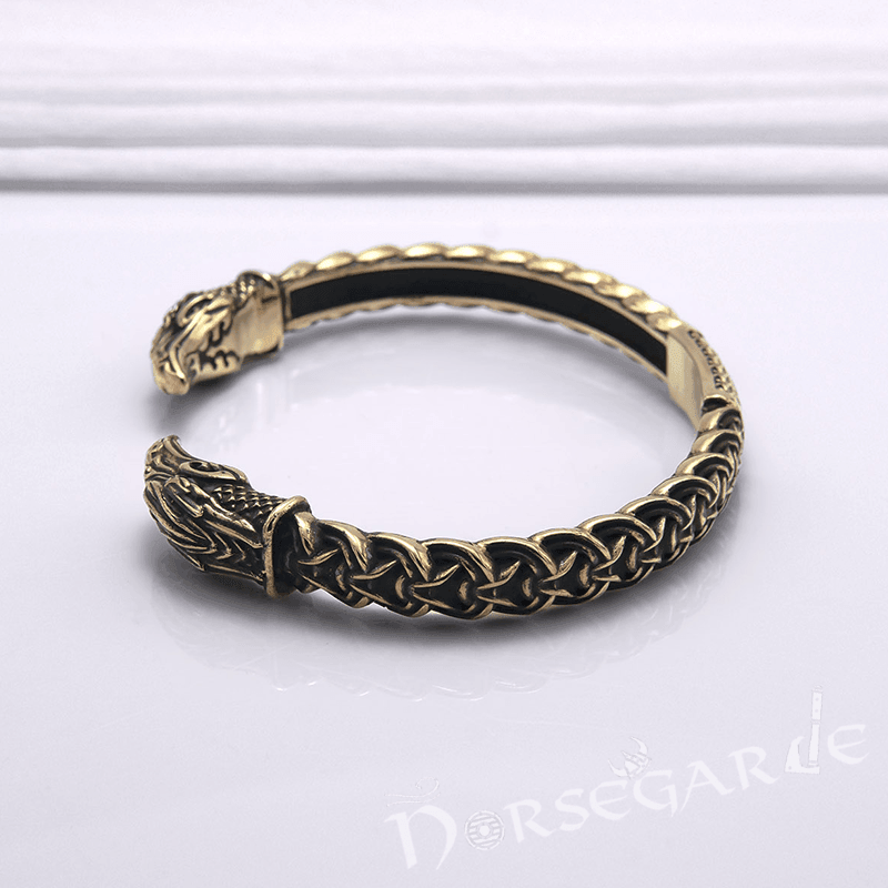 Handcrafted Celtic Raven Torc Bracelet - Bronze - Norsegarde
