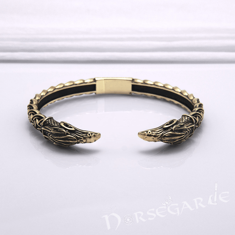 handcrafted celtic raven torc bracelet bronze norsegarde 5