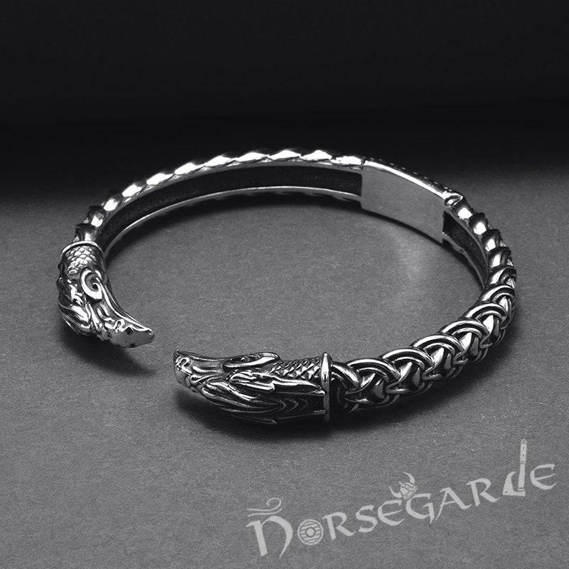 handcrafted celtic raven torc bracelet sterling silver norsegarde 8