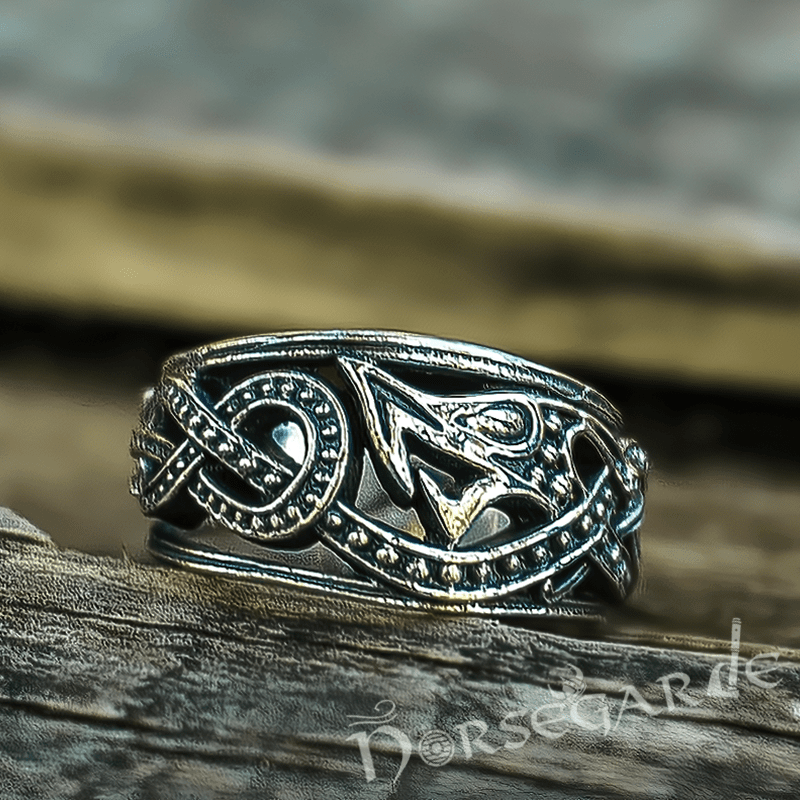 Handcrafted Coiled Serpent Ring - Sterling Silver - Norsegarde
